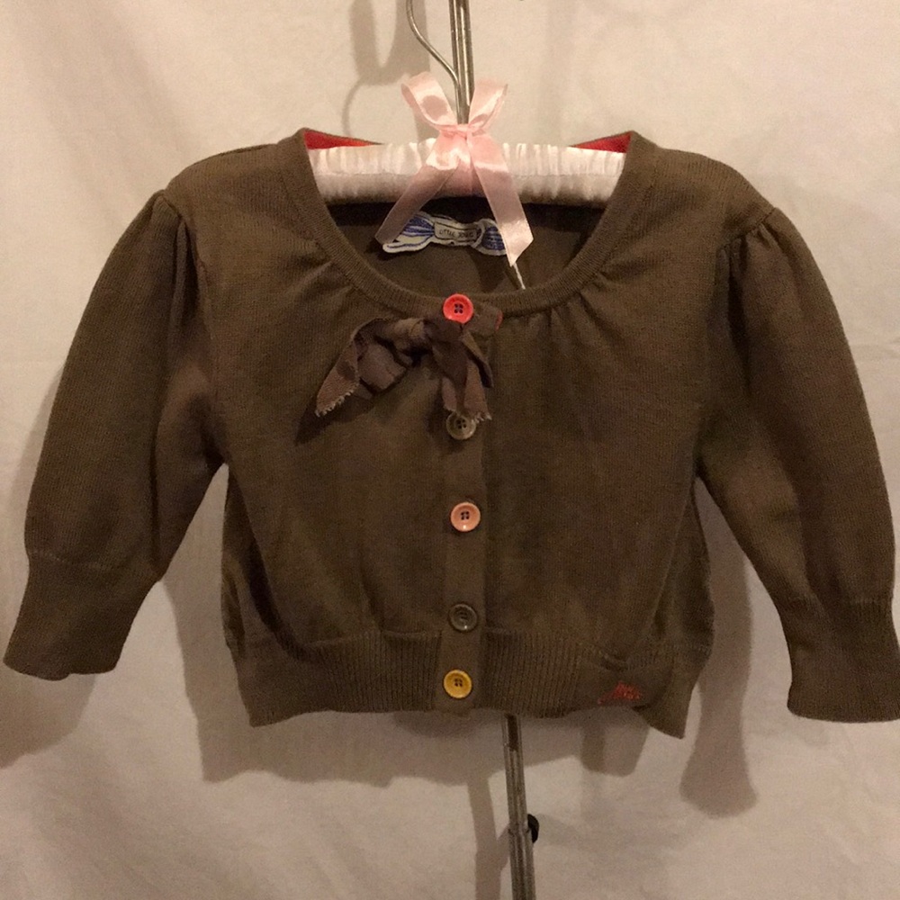 🦋 Little Joule Army Green Cardigan